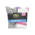 thumbnail image 2 of Athletic Works Girls Cushioned Crew Socks ,10 Pack, Size S (6-10.5)-L (4-10), 2 of 5
