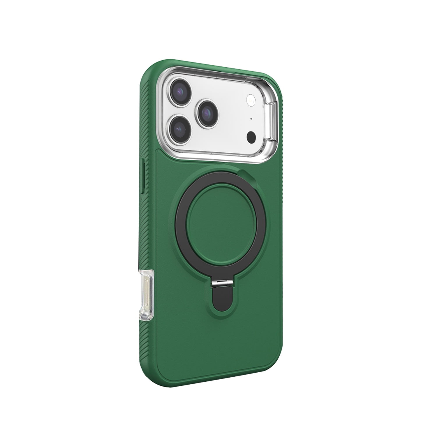 Impact Resistant Cover with Stand and Wireless Charging Compatibility for iPhone 17 Pro Max - Dark Green