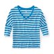 thumbnail image 1 of Aeropostale - Playera gráfica de manga 3/4 con cuello en V para mujer, azul, XS Aeropostale Camiseta gráfica, 1 of 1