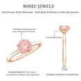 thumbnail image 5 of Rosec Jewels Lab Grown Pink Diamond Solitaire Engagement Ring - 1 Carat - Fancy Pink Color VVS Clarity - Gift for Special Occasions, 14K Rose Gold, US 6.00, 5 of 8