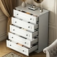 thumbnail image 4 of IDEALSOUL Dressers for Bedroom,5 Drawer Dresser,White Dresser with Large Storage Space for Living Room,Chest of Drawers for Bedroom, 4 of 11