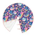 thumbnail image 2 of Daiia mushroom Skull rainbow color Drawing Merry Christmas Tree Skirt , Xmas Large Lace-up Tree Skirt, Santa Snowflakes Rustic Home Decorations New Year Party Farmhouse Decor-48", 2 of 7
