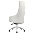 thumbnail image 4 of LeisureMod Celeste Mid-Century Modern High-Back Office Chair in Upholstered Faux Leather and Iron Frame with Swivel and Tilt (White), 4 of 4