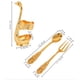 thumbnail image 5 of Gold Creative Dinnerware Set Decorative Swan Base Holder With 6 Spoons Forks For Coffee Fruit Dessert Stirring Mixing Teaspoon, 5 of 11