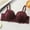 Wine, variant on Amidoa Push-up Bras for Older Women Lace Black Cheeky Embroidered Bra Women Lingerie L