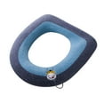 thumbnail image 2 of HomeDM Toilet Seat Pad, Toilet Seat Covers Soft Bathroom Toilet Lid Cover Cushion Thicker Warmer Washable Fiber Cloth Comfortable Toilet Seat Cover Universal Size Blue, 2 of 3