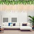 thumbnail image 5 of Ipopu Artificial Wisteria Vines - 6/12 Pcs, 43.2"x23.62", Plastic & Silk, for Indoor Wedding & Ceiling Decor, 5 of 8