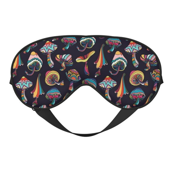 Naloa Mushroom Doodle Print Sleep Mask for Sleeper, Light Blocking Sleeping Eye Mask for Women Men, Eye Shade with Adjustable Strap for Travel, Nap,Meditation