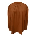 thumbnail image 3 of Long Sleeve High Neck Solid Color Pleated Casual Shirt For Everyday Wear, 3 of 4