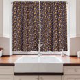 thumbnail image 2 of Ambesonne Cinnamon Color Kitchen Curtains, Autumn Cartoon Leaf, 55"x24", Indigo Marigold and Caramel, 2 of 3