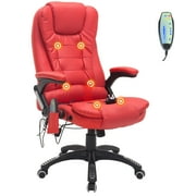Chair Mat For Free - Swivel Gaming Massage Chair Ergonomic PU Leather Executive Office Chair Heated Vibrating 6 Point Wireless Massage Chair with Heating Vibrating Function