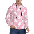 thumbnail image 2 of Wukai Pink Cartoon Bear Print Men Hoodies Fleece Sweatshirts Long Sleeve Sweaters Pullover Fall Outfits Winter Clothes-Medium, 2 of 7