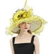 thumbnail image 4 of Women's Kentucky Derby Church Dress Hat Wide Brim Leaf Flower Bridal Shower Hat, 4 of 5