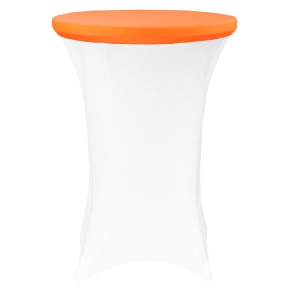 1 Pc, Spandex Table Topper/Cap 30"-36" Round - Orange For Weddings, Baby Showers, Graduation Parties, Bridal Showers, Anniversary Parties, Banquets, Galas, Birthday Parties, Seminars, Catering