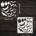 thumbnail image 2 of Halloween Bats Stencil 11.8x11.8inch Reusable Halloween Theme Drawing Stencil Plastic Scary Bats Pattern Stencil for Painting on Wall Canvas Tile Furniture and Paper, 2 of 7