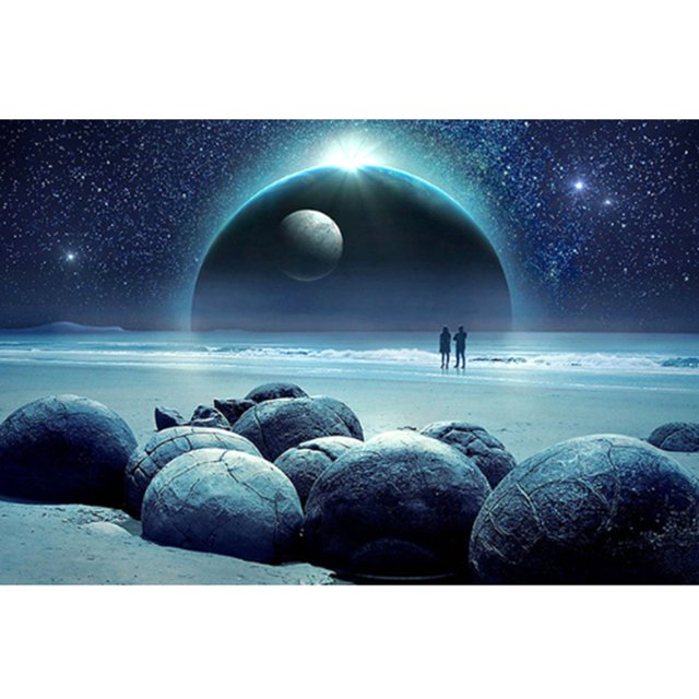 Taladro diamante pintura (DB5906) 5D DIY completo Seaside Luna punto de cruz bordado Kit 50x70cm FLhrweasw Nuevo