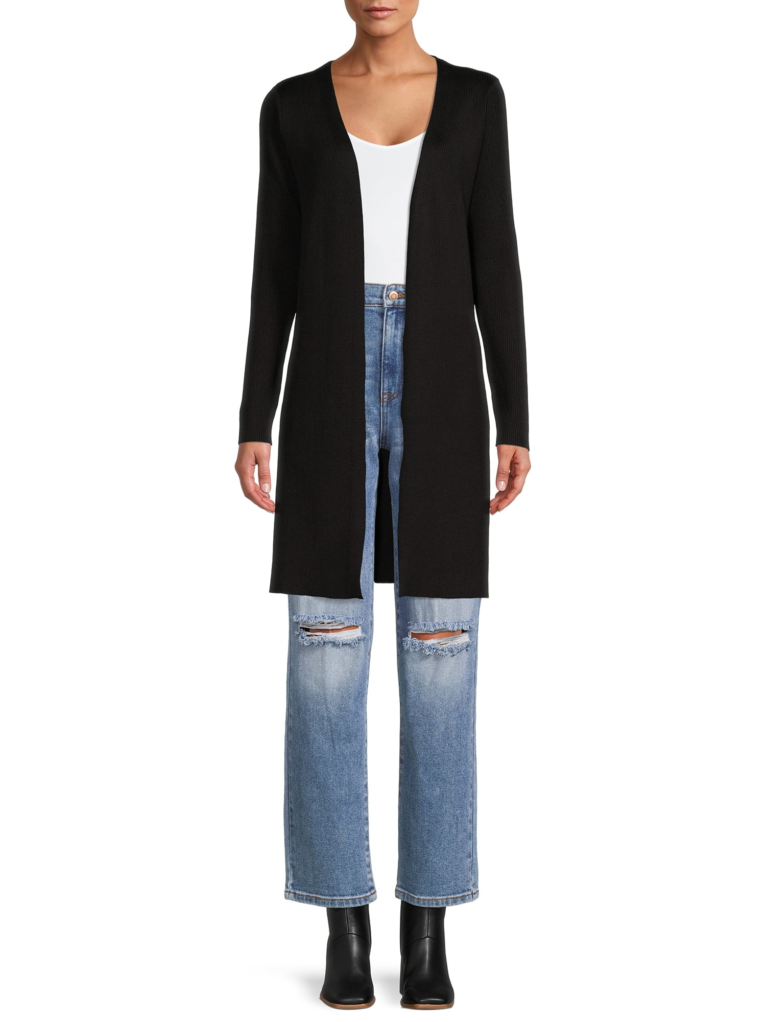 No Boundaries Juniors' Ribbed Duster Cardigan Sweater