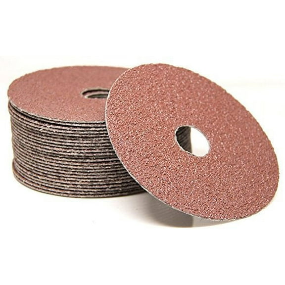 Benchmark Abrasives 4-1/2" Aluminum Oxide Resin Fiber Grinding Sanding Discs 7/8" Arbor, (25 Pack) - 36 Grit