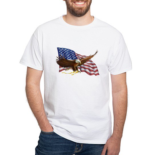 CafePress - American Flag And Eagle T Shirt - Men's Classic Cotton T-Shirts