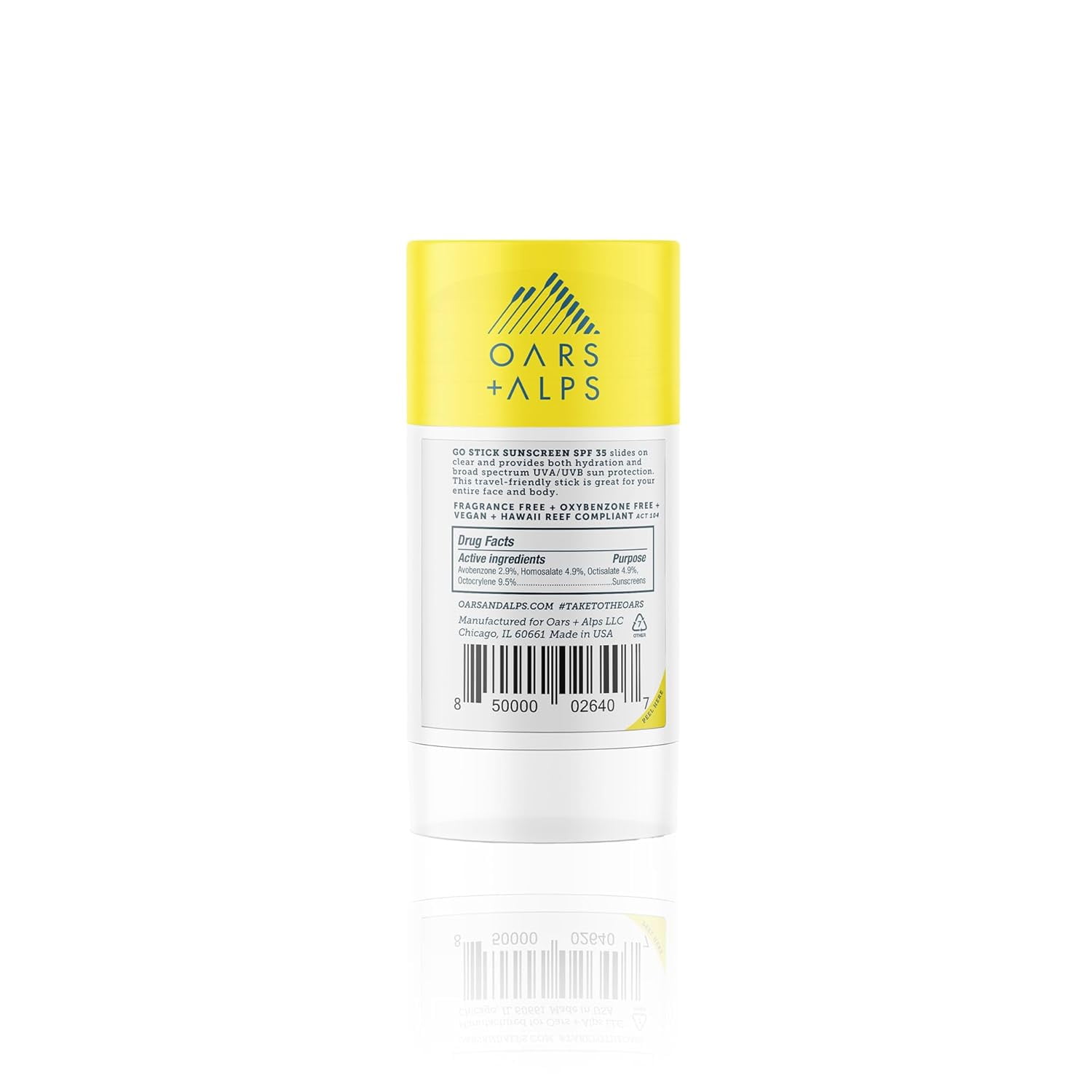 Oars + Alps Go Stick Clear SPF 35 Face Sunscreen, Skin Care Infused with Vitamin E and Antioxidants, Water and Sweat Resistant, TSA Friendly, 1.7 Oz, 1 Pack