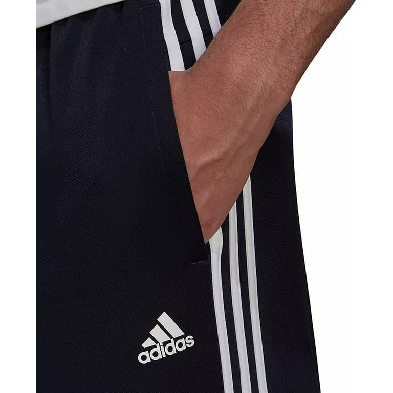 Adidas LEGEND INK/WHITE Men\'s Essentials 3-Stripes Tricot Pants, US Large