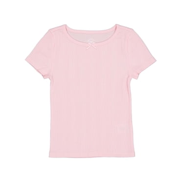 Wonder Nation Girls Short Sleeve Rib Tee, Sizes 4-18 & Plus