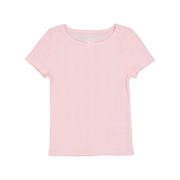 Wonder Nation Girls Short Sleeve Rib Tee, Sizes 4-18 & Plus