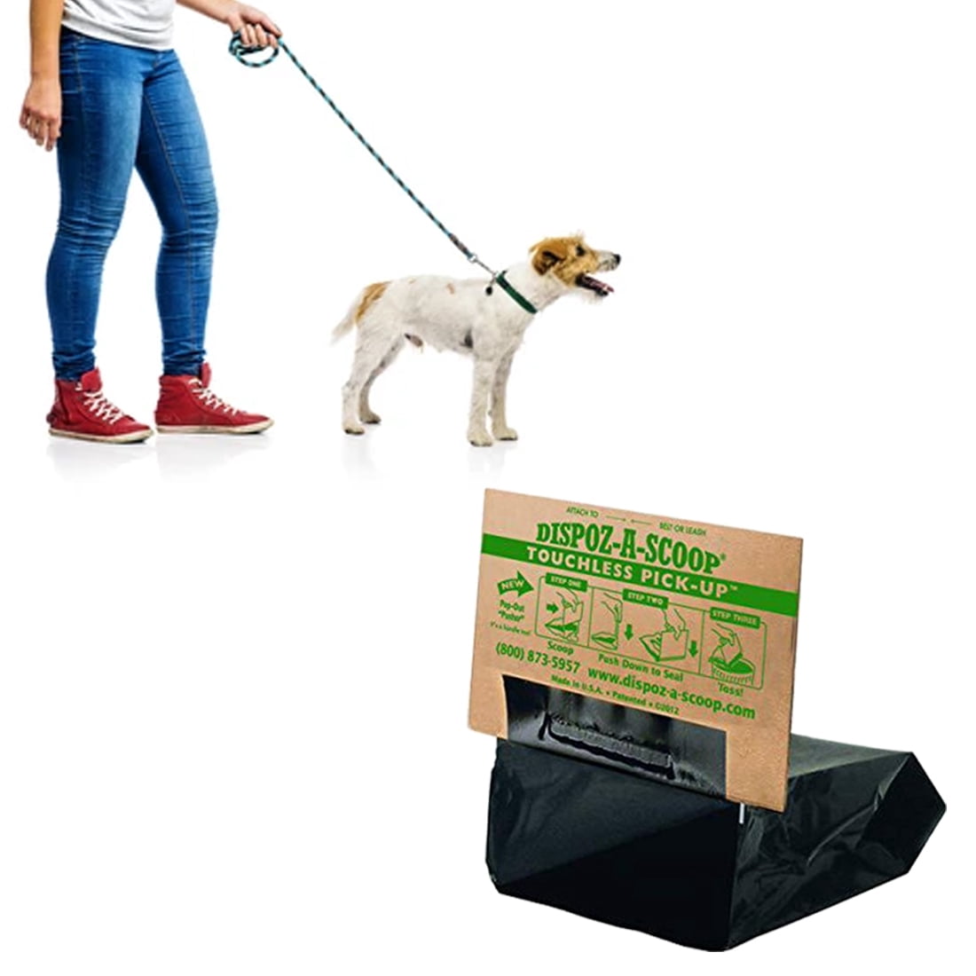 Dispoz -a-Scoop Dog Pet Litter Cleaning with Scoop Odor Sealing Bags (96 Count) Brown 6"Lx 4-3/4" W