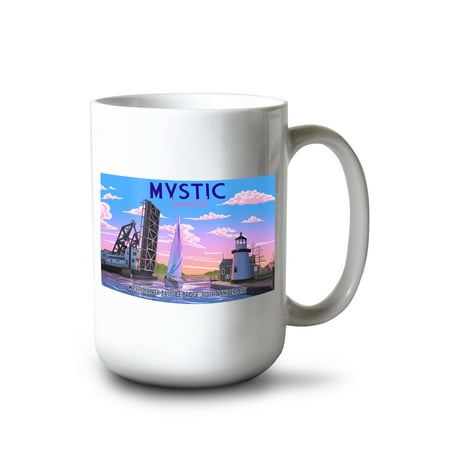 

15 fl oz Ceramic Mug Mystic Connecticut 100th Anniversary Dishwasher & Microwave Safe