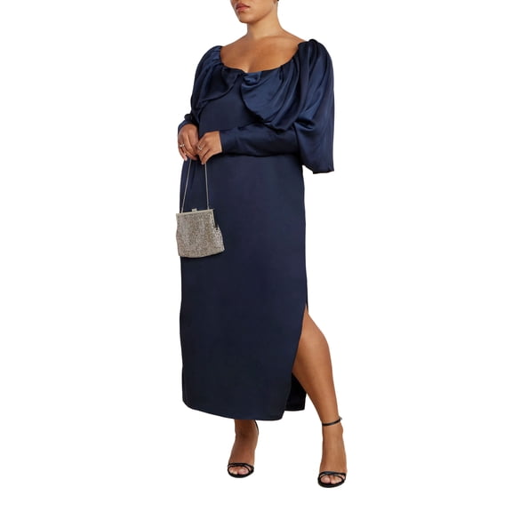 ELOQUII Women's Plus Size Pleated Bodice Column Dress