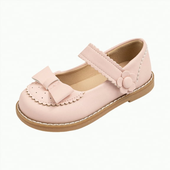 Ccpelsie Girls Mary Jane Sequins Flats Wedding Party Princess Ballet Shoe Kid Rubber Sole Prewalker Toddler Shoes(Pink,11.5)