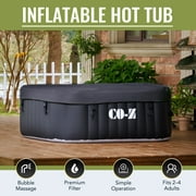 CO-Z 4 Person 5ft Inflatable Hot Tub Pool with Massage Jets and All Accessories Black