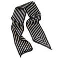 thumbnail image 2 of Trayknick Women Neck Scarf Striped Contrast Color Satin Triangle Edge Wide Band Neck Decoration OL Style Commute Lady Hair Band Clothes Accessory Black, 2 of 13