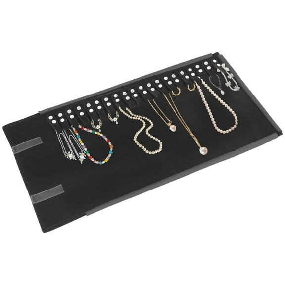 Ikoopy Travel Jewelry Roll Bag Portable Necklace Storage Roll Jewelry Holder Organizer Necklace Display Holder for Bracelet Earring
