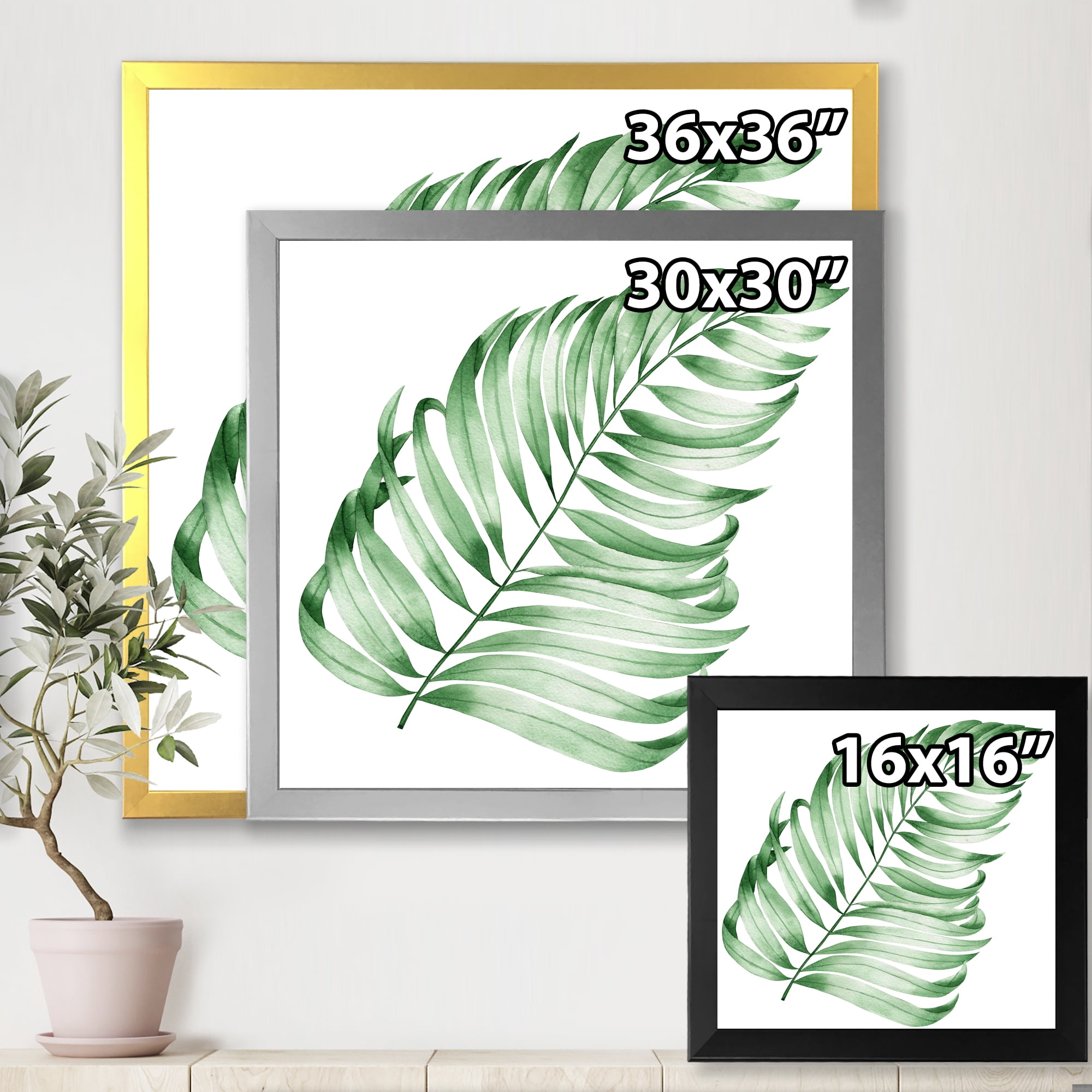 Designart 'Close Up Of Tropical Leaf Of Monstera II' Farmhouse Framed Art Print