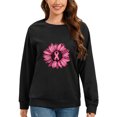 thumbnail image 2 of Gibobby Sudadera oversize mujer Sudadera de Manga Larga con Cuello Redondo y Ajuste clásico Sudadera para Mujer(Negro,XL), 2 of 5