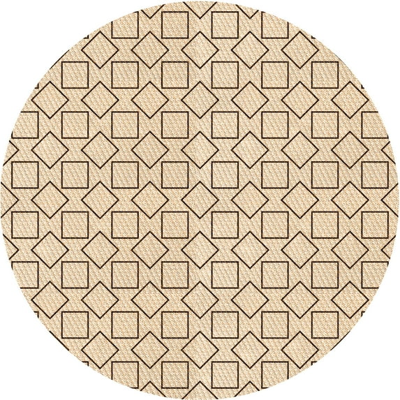 Ahgly Company Indoor Round Patterned Peru Brown Area Rugs, 5' Round