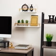 thumbnail image 2 of Mind Reader Floating Shelves, Wall-Mounted Office Organizers, Modern MDF Display Storage with Metal Rail, Metal. MDF, Set of 2, White, 2 of 7