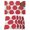 Red, variant on Sage Green Dahlia Placemats Set of 4, Country Grey Flowers Floral Farmhouse Placemats for Dining Table, Place Mats for Kitchen Tabletop, Waterproof Wipeable Dining Table Mats Set