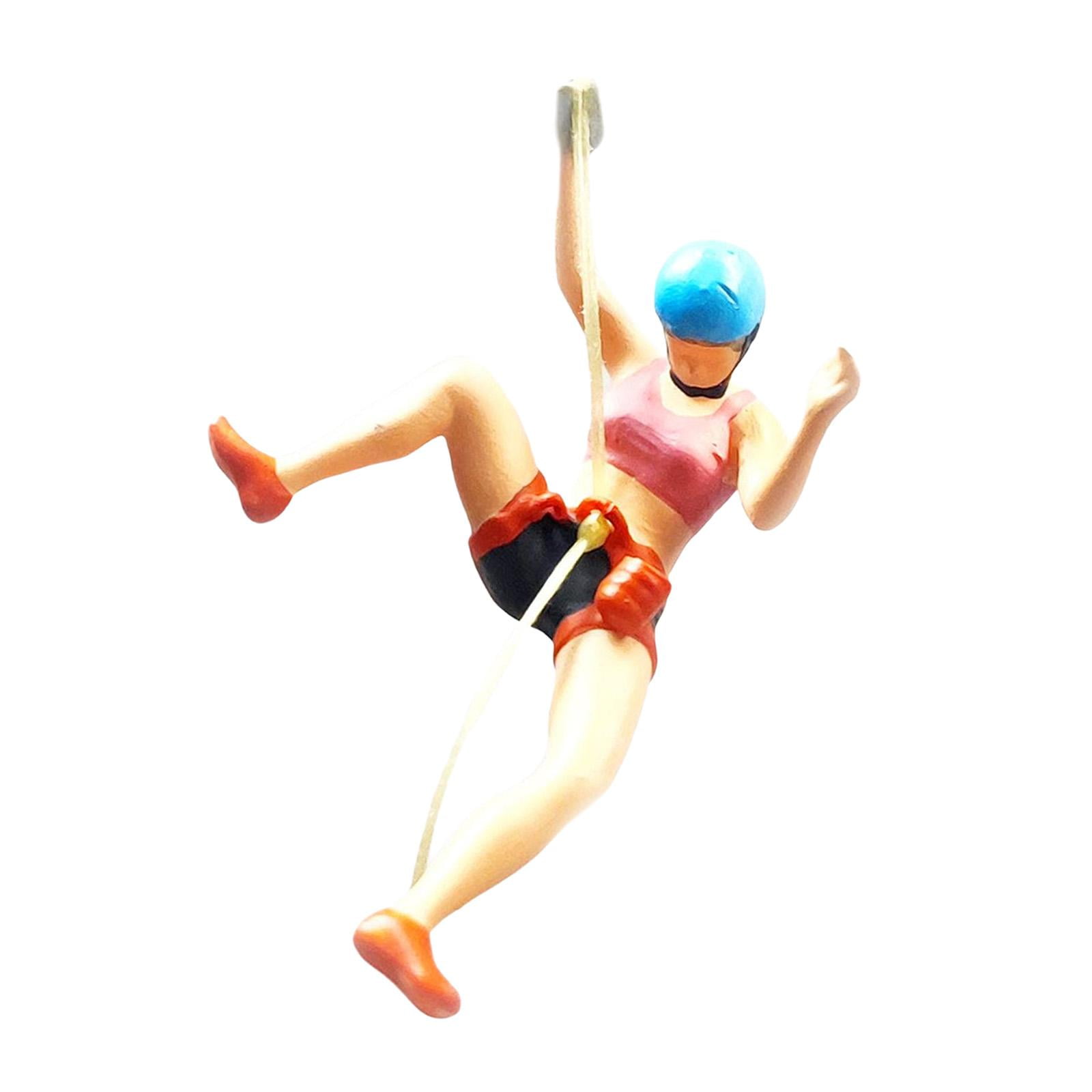 Resin 1/64 Scale Climbing People Figures Ornament for Diorama Layout Decor