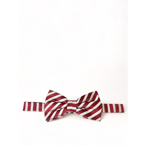 Red and White Striped Silk Bow Tie