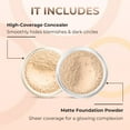 thumbnail image 2 of FOUNDATION & CONCEALER DUO (FAIR 2 & LIGHT CONCEALER) Mineral Makeup Kit Full Size Set Matte Bare Face Sheer Powder Cover, 2 of 5