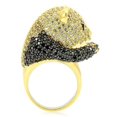 thumbnail image 4 of Luxe Jewelry Designs Women's Gold and Ruthenium Plated Brass Pave Ring with Black Jet Cubic Zirconia, 4 of 4