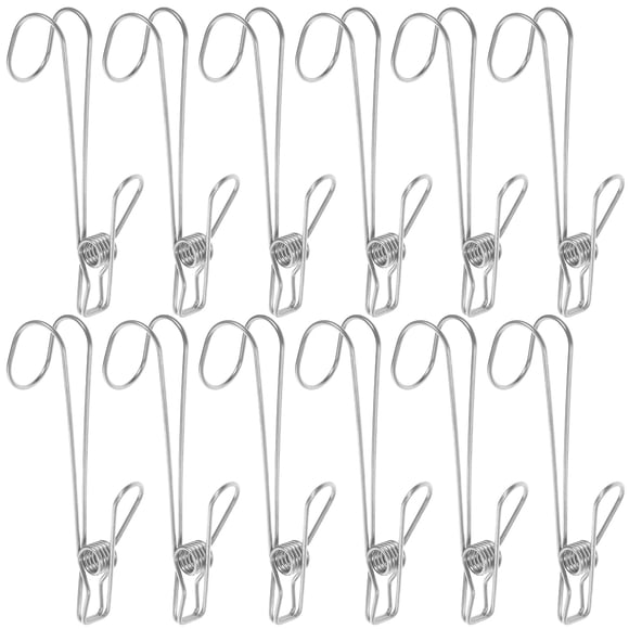AURARMLET 12Ud Clip Para Ropa De Acero Inoxidable Negro Para Uso En Hogar