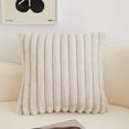 thumbnail image 1 of Feltree Luxury Plush Throw Pillow 18x18 Inch Striped Design with Pillow Insert for Sofa Bedroom Home Decor, 1 of 8