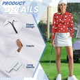 thumbnail image 6 of Yuyamidu Bird Long Sleeve Golf Shirts for Woman Golf Ball Athletic Tennis Shirts Soft Quarter Zip Workout T shirts Red Pullover Golf Tops Size XS, 6 of 8