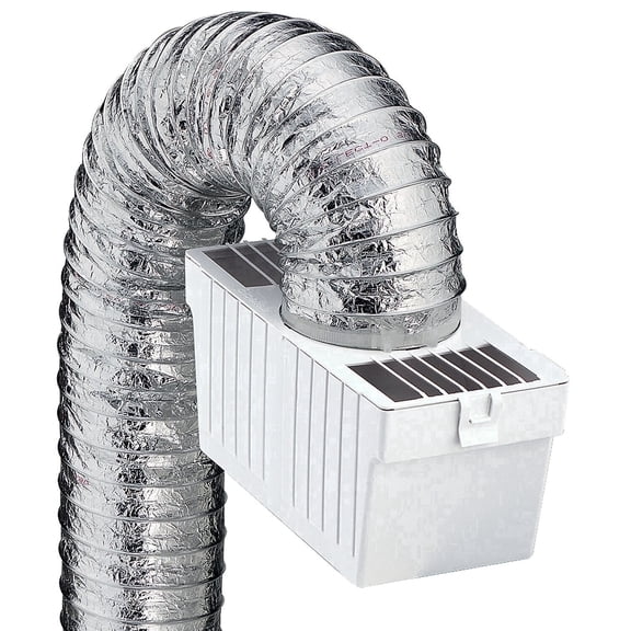 Indoor Dryer Vent Kit Lint Trap Bucket Dryer Vent with 4-Inch by 5-Feet Silver Proflex Duct