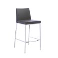 thumbnail image 4 of Plata Decor Import Aelta Stool, PU in Black, Kitchen PU Stool, Modern Counter Stool, Stainless Steel Stool, with Backrest and Footrest - Set of 2, 4 of 4