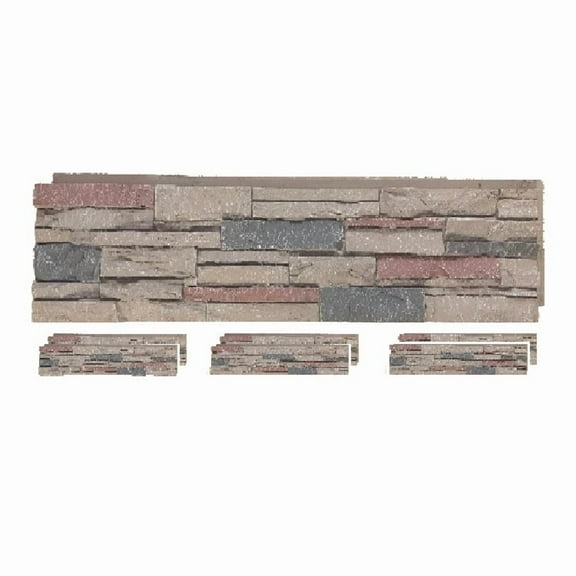OTECKO 6-Pack Faux Stone Wall Panel 48 in x 13 in x 2 in Ledge Stone High Density Polyurethane Wall Siding Panels 24 sq ft, Easy Install, Interior/Exterior Taylors Falls (Beige)