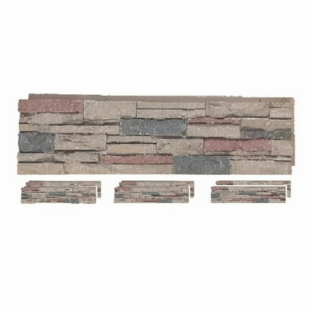 OTECKO 6-Pack Faux Stone Wall Panel 48 in x 13 in x 2 in Ledge Stone High Density Polyurethane Wall Siding Panels 24 sq ft, Easy Install, Interior/Exterior Taylors Falls (Beige)